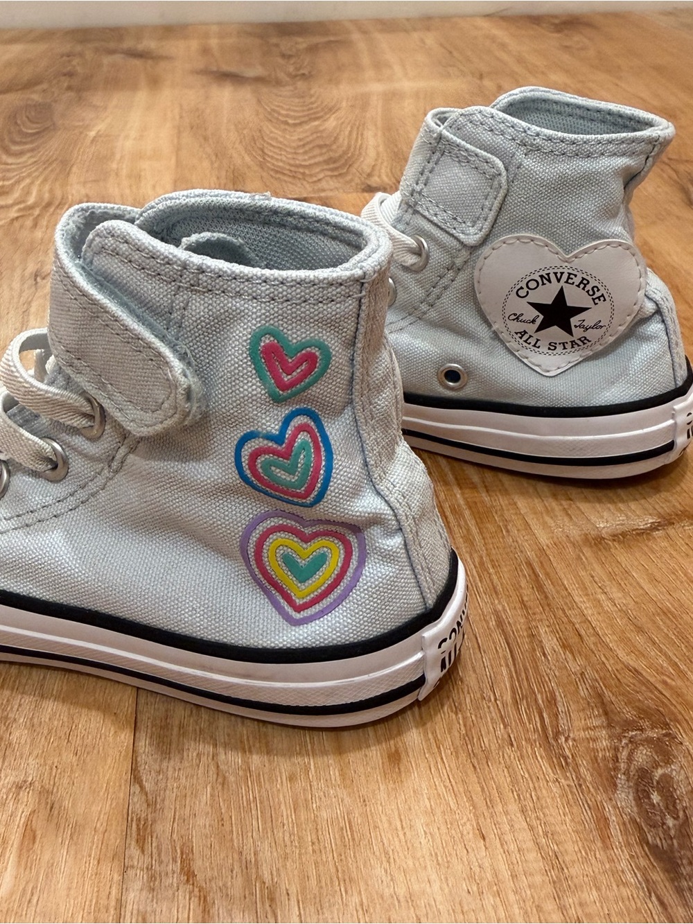 Converse Kids High-Top Sneakers in Light Blue and White